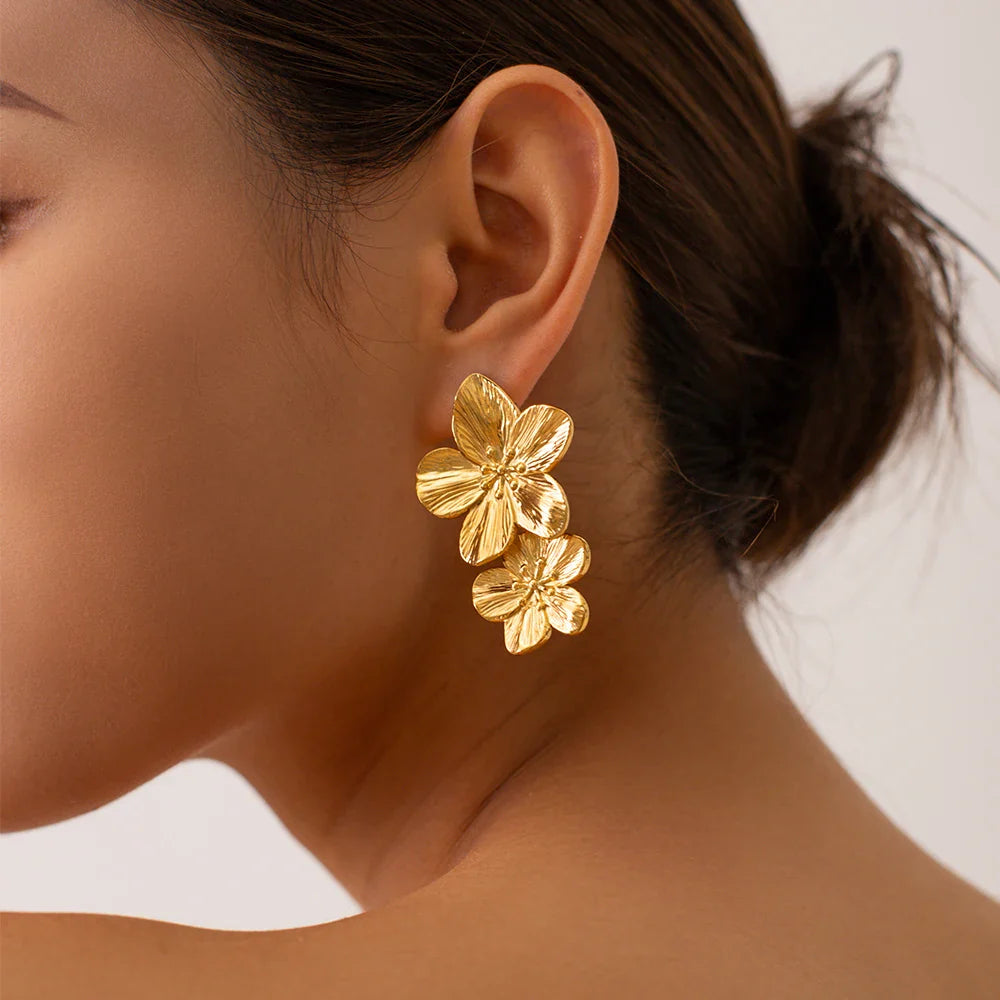 Metal Waterproof Statement Earrings